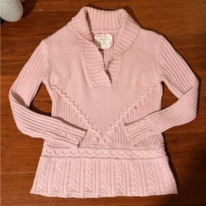 Vintage tag old navy sweater powder pink long slim fit cotton lamb rabbit wool